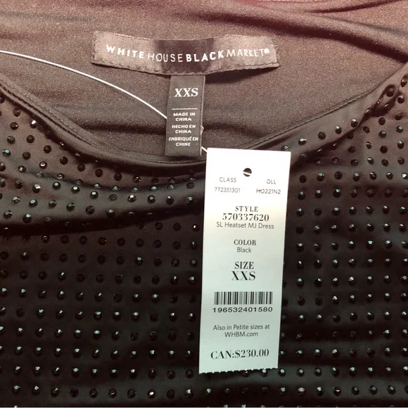 ⭐️NEW⭐️White House Black Market (WHBM) Matte Jersey Black Studded Dress - Picture 6 of 8